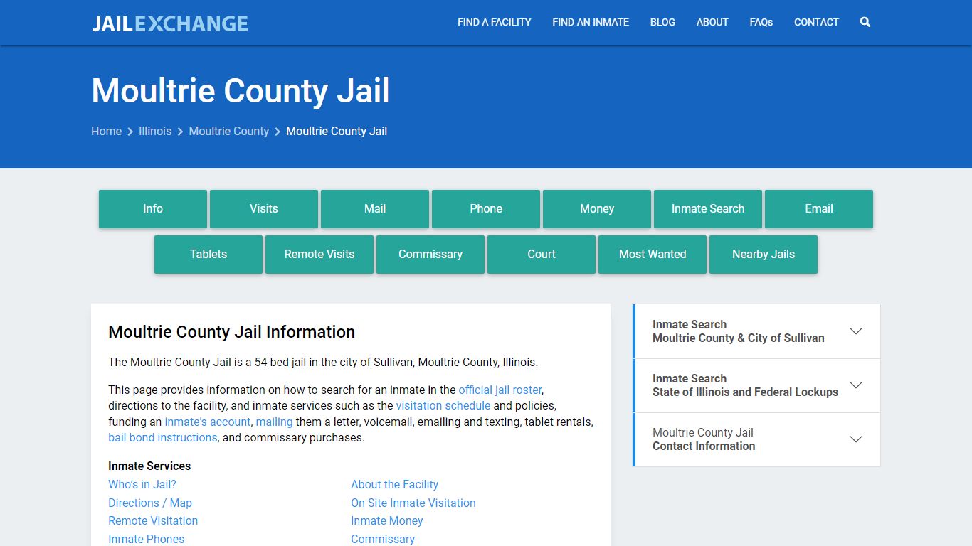 Moultrie County Jail, IL Inmate Search, Information