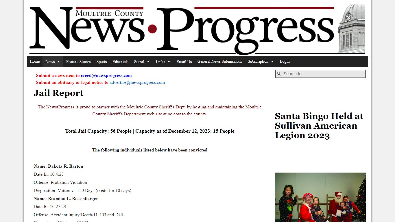 Jail Report – News Progress